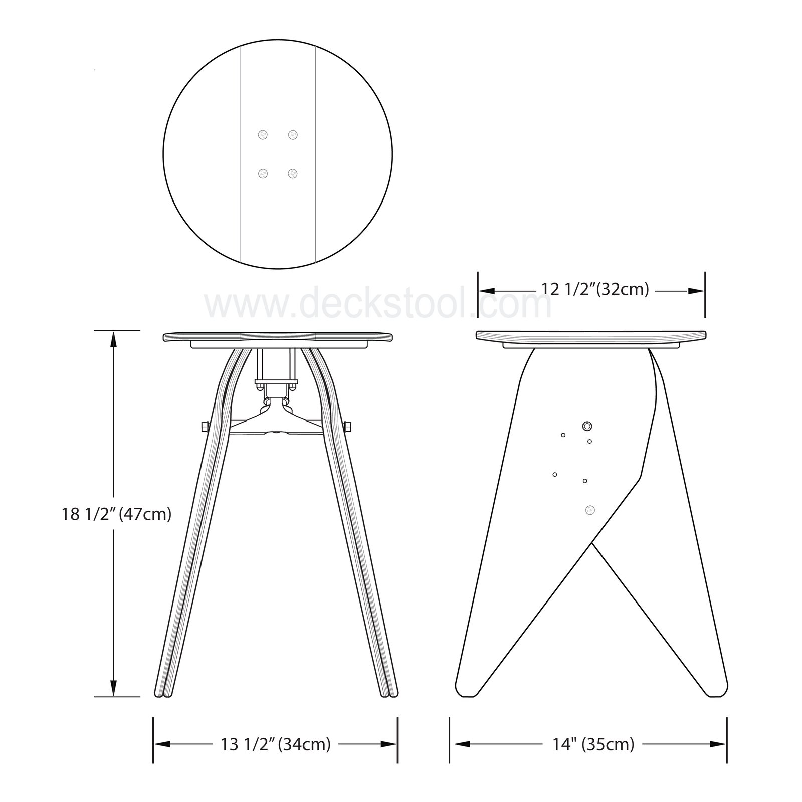 Flat Top Side Table or Stool - Recycled Skateboards with